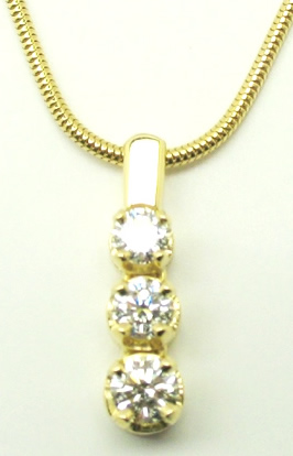 3 Stone Diamond Pendant